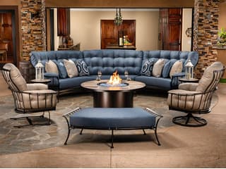 OW Lee Monterra Wrought Iron Cushion Lounge Set