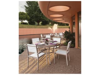Oxford Garden Travira Aluminum Flint 5 Piece Patio Dining Set with Natural Sling