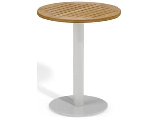 Travira 24-Inch Round Bistro Table with Tekwood Top in Natural and Flint
