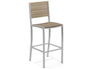 Oxford Garden Travira Aluminum Flint Stackable Outdoor Bar Chair