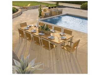 Oxford Garden Travira Aluminum Flint Stackable Outdoor Dining Side Chair Set of 2
