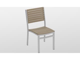 Oxford Garden Travira Aluminum Flint Stackable Outdoor Patio Dining Side Chair Set of 2