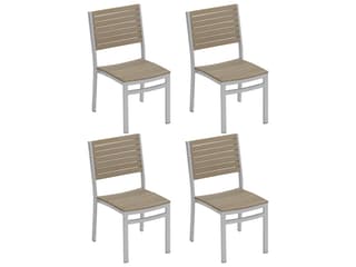 Oxford Garden Travira Aluminum Flint Stackable Patio Dining Side Chair Set of 4