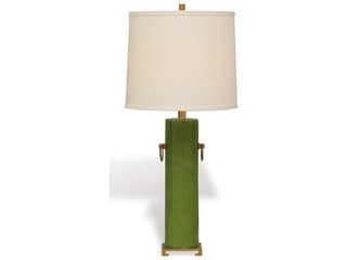 Beverly Apple Green Porcelain Table Lamp with Brass Accents