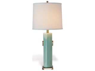 Beverly Celadon Porcelain Table Lamp with Brass Accents