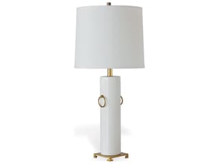 Beverly Table Lamp Cream Porcelain with Brass Accents