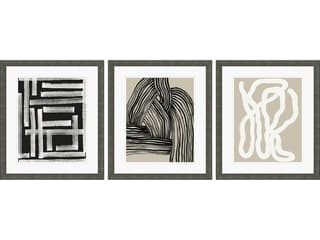 Naive Lines-III Wall Art Set of 3 Abstract Framed Giclee Prints