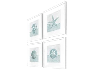 Paragon Animals Coastal Mosaic Wall Art Set of 4