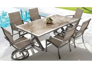 Castelle Lancaster Cushion Dining Aluminum Patio Dining Set