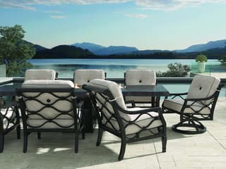 Castelle Villa Bianca Cushion Dining Cast Aluminum Outdoor Dining Set