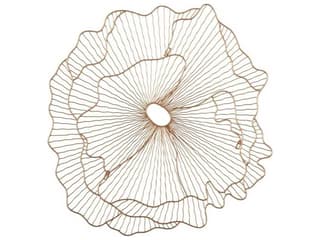 Copper Matte Lacquer Poppy Flower Metal Wall Art