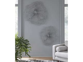 Phillips Collection Antique Silver Matte Lacquer Poppy Flower Metal Wall Art