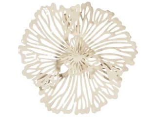 Extra Small Ivory Flower Metal Wall Art