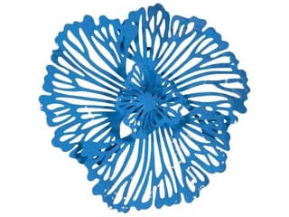 Extra Small Blue Flower Metal Wall Art