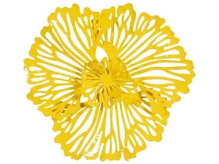 Extra Small Flower Wall Art Dandelion in Yellow Metal