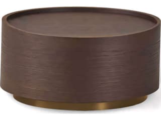 Dedalo 1-Drawer Brown Oak Nightstand with Metal Base
