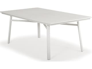 Watermark Living Sandoval Faux Wood Rectangular Dining Table Top with Umbrella Hole