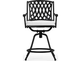 Oxford Cast Aluminum Weathered Black Swivel Patio Counter Stool