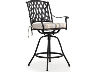 Watermark Living Oxford Cast Aluminum Weathered Black Swivel Patio Bar Stool