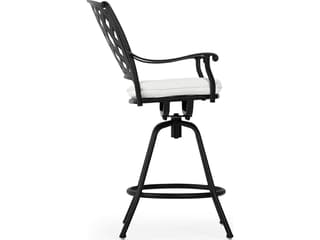 Watermark Living Oxford Cast Aluminum Weathered Black Swivel Patio Bar Stool