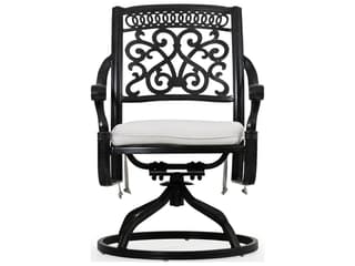 Dauphine Cast Aluminum Swivel Rocker Patio Dining Arm Chair