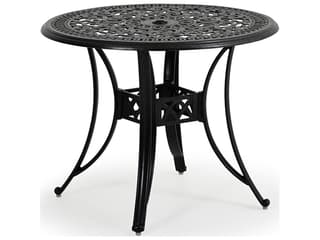Watermark Living Dauphine Cast Aluminum Round Outdoor Patio Dining Table with Umbrella Hole