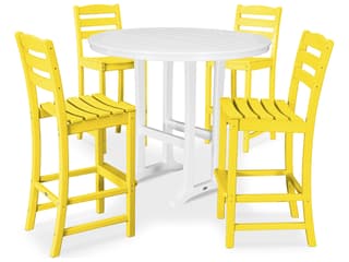 POLYWOOD® La Casa Recycled Plastic 5 Piece Bar Side Set