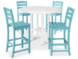 POLYWOOD® La Casa Recycled Plastic 5 Piece Bar Side Set