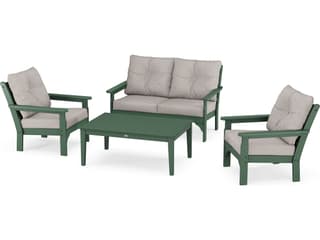 POLYWOOD® Vineyard Recycled Plastic 4-Piece Deep Seating Outdoor Patio Lounge Set