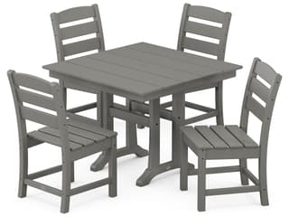 POLYWOOD® Lakeside Recycled Plastic 5 Piece Farmhouse Trestle Patio Dining Set