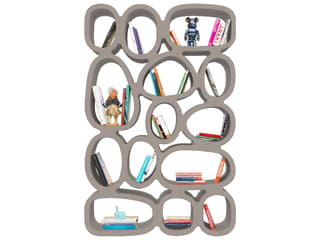 Koibuchi Bookcase in Dove Grey Recyclable Polyethylene by Stefano Giovannoni