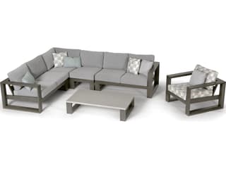 Elements Silver Ash Grey Aluminum Cushion Lounge Chair