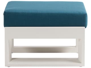 Ratana Elements Silver Talc White Aluminum Cushion Ottoman