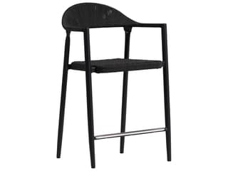 Ballina Aluminum Rope Counter Stool with Arms in Charcoal