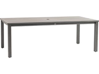 Ratana Oasis Aluminum Rectangular Umbrella Hole Dining Table