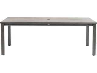 Ratana Oasis Aluminum Rectangular Umbrella Hole Dining Table