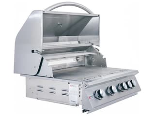RCS Premier Series 32 Inch 4-Burner Built-In Propane Gas Grill With Rear Infrared Burner & Grill Lights