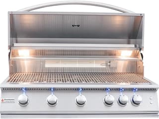 RCS Premier Series 40 Inch 5-Burner Built-In Propane Gas Grill With Rear Infrared Burner & Grill Lights