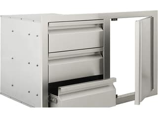 RCS Grills Stainless Steel Triple Drawer with Single Door