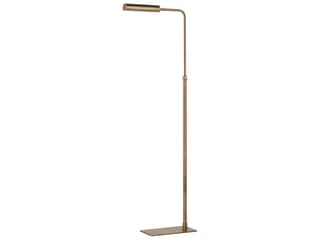 Renwil Kane Plated Dark Antique Brushed Brass Gold Floor Lamp