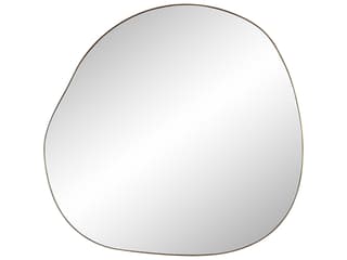 Peony Irregular Round Wall Mirror in Burnished Brass