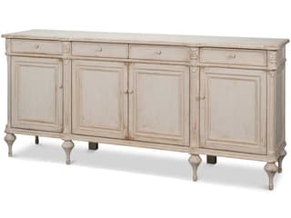 Sarreid Ltd Lilac 88-Inch Pine Wood Sideboard — White Finish