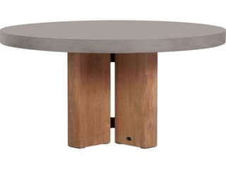 Perpetual Slate Grey Teak Java Round Dining Table