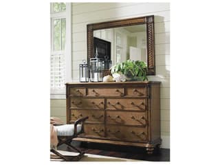 Tommy Bahama Bali Hai Double Dresser and Wall Mirror