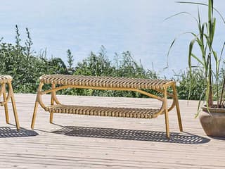 Sika Design Exterior Alumium Rattan Natural Machiya Patio Bench
