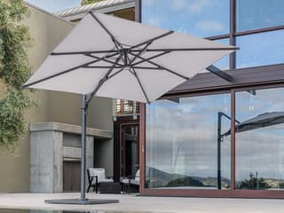 Shademaker Solaris Aluminum 9 Foot Square Crank Lift Outdoor Patio Umbrella