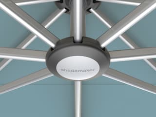 Shademaker Solaris Aluminum 9 Foot Square Crank Lift Outdoor Patio Umbrella