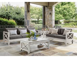 South Sea Rattan Farlowe Quick Ship Aluminum Rectangular Coffee Table