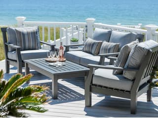 Seaside Casual Nantucket Recycled Plastic Cushion Outdoor Loveseat