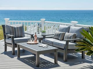Seaside Casual Nantucket Recycled Plastic Cushion Outdoor Loveseat